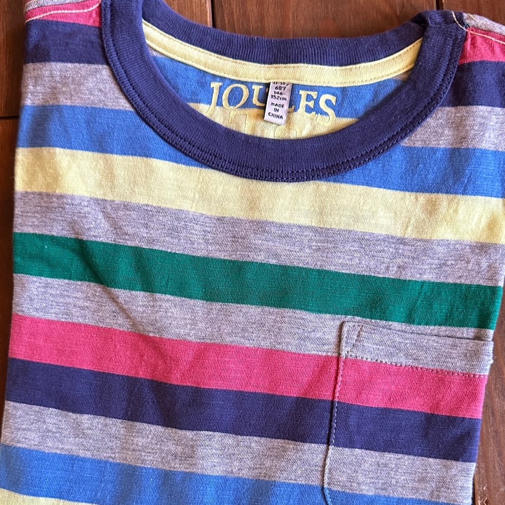 NWOT Joules Kids Colorful Striped Tee